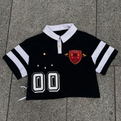 China Custom Logo Cut and Sew Knitted Cotton Plus Size Rugby Polo Shirts Unisex Short Sleeve Golf Embroidered Men Polo T-shirt for sale