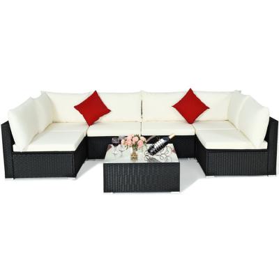 China Eco-friendly\UV Resistant\water Proof\weather Resistant Custom 7 seaters european style sofa modern luxury outdoor patio garden furniture hotel for sale