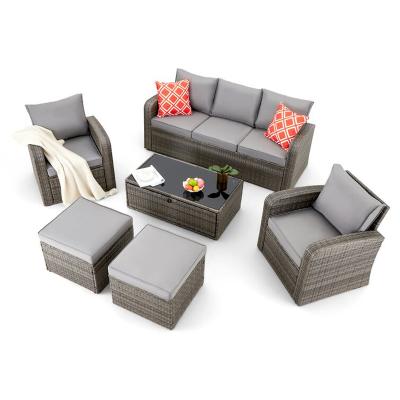 China Eco-friendly\UV Resistant\water Proof\weather Resistant Customized american style home leisure garden sofa modern water proof outdoor furniture for sale