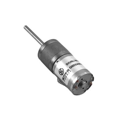 China Totally Enclosed Mental High Torque Shunli Gearbox 12V 24V Low Speed 25mm OD 25mm 370 Micro DC Gear Low Speed Motor 10RPM-2300RPM for sale