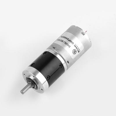 China High Torque Totally Enclosed 0.5Nm 100rpm Low Speed 6v 12v With 24mm Gearbox DC Planetary Gear Motor for sale