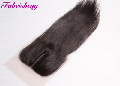 Chine 3 parties non-traitée par 4 noeuds blanchis par paquets péruviens de cheveux droits de fermeture de dentelle à vendre