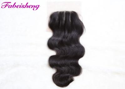 Chine Fermeture péruvienne de dentelle des cheveux 4x4 de paquet de Vierge avec les noeuds blanchis 3 parts de fermeture à vendre