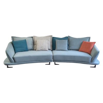 China Latest Modern Science and Technology Living Room Leather Sectional Sofa Designs Curved Velvet Sofa Fabric Set Furniture for Lobby Lounge Suppliers for sale