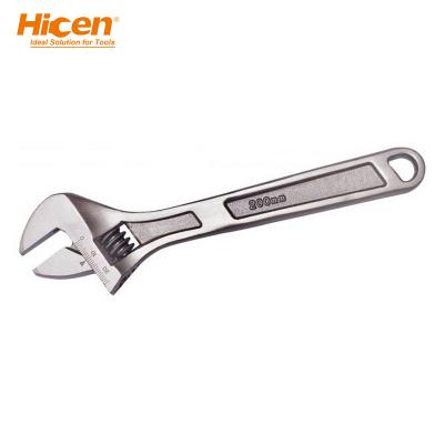 China Strong Power 45# Black Nickel Carbon Steel New Built Adjustable Wrench with Scale for sale