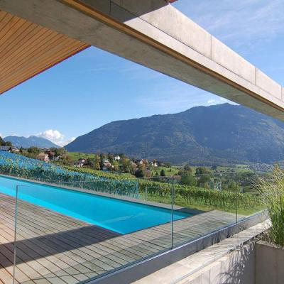 China Contemporary Aluminum U Channel Designs Frameless Balcony Stair Pool Fence for sale