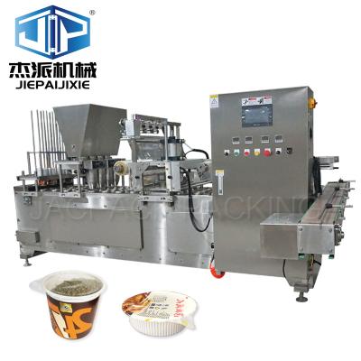 China Plastic Cup Filling Sealing Machine with Touch Screen Operation System for Coconut Meal Replacement Cup Filling for sale