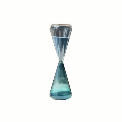 China Wholesale Minimalist Style Blue Sand Design High Borosilicate Color Hourglass Sand Glass Timer for sale