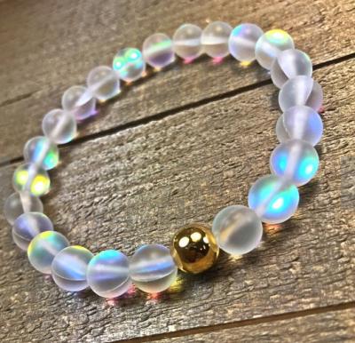China Fashion Mermaid Glass Beaded Mystic Aura Bracelet For Women Beaded Bracelet for sale