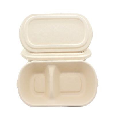 China High Quality Cheap Custom Made Take Out Containers 100% Biodegradable Bamboo Fiber Oval Food Container for sale
