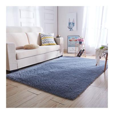 China Washable Custom Size Rectangular Shape Good Quality Rug Solid Color Soft Fluffy Carpet for sale