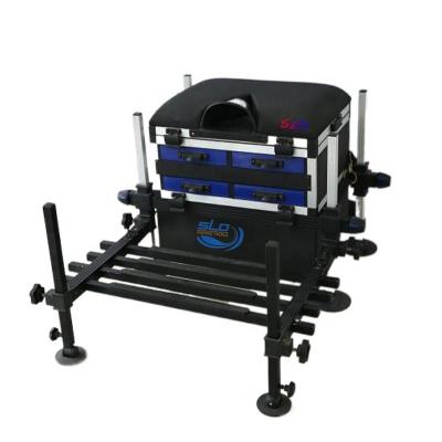 China Outdoor Activities Fishing Aluminum Fishing Seat Boxes with 5 drawers with adjustable footplate for match & carp fishing for sale