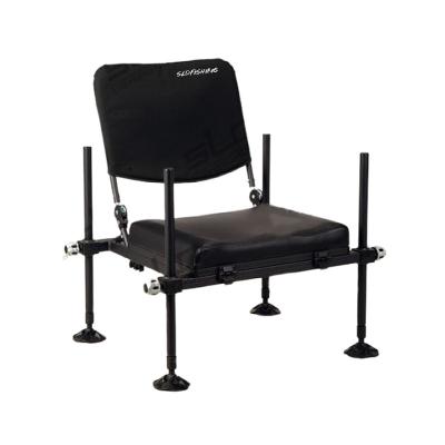 China Leisure Fishing metal folding chairs with padded seats with folding Back rest Iron frame with adjustable leg fishing seat boxes for sale