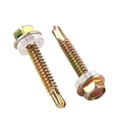 China Yellow HEX Zinc Hex Head Selfing Drilling Screw for sale