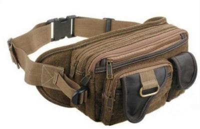 China Brown Multi - Layer Single Shoulder Promotional Sports Bags of Cotton Canvas for sale