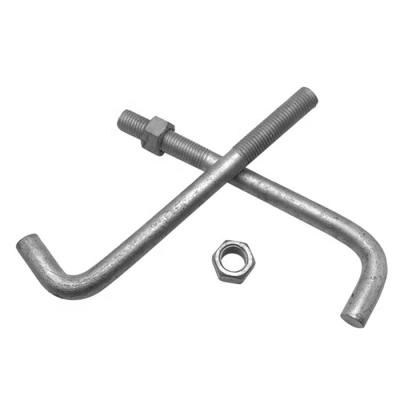 China M42 Construction Ltype Base Steel Anchor Bolt With Nut Washer for sale