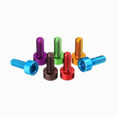 China Cheese Aluminum Alloy Screw Anodized 7075 6061 6063 Cap DIN 912 Head Screws Hex Socket Machine Wire Screws for sale