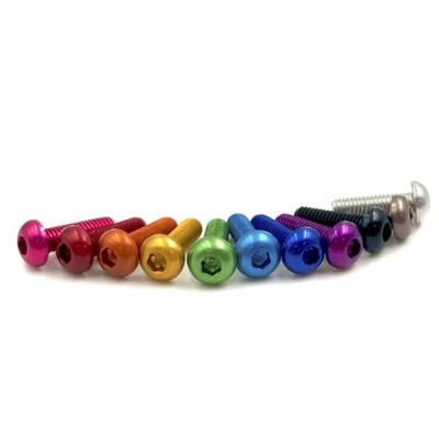 China Aluminum Alloy Round Screw Anodized 7075 6061 6063 ISO 7380 Button Head Screws Hex Socket Machine Thread Screws for sale