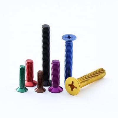 China Aluminum Alloy Round Screw Anodized 7075 6061 6063 Countersunk Head Screws DIN 7991 Hex Socket Machine Thread Screws for sale