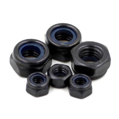 China Heavy Industry Carbon Steel DIN 985 M3 M5 M7 Black Nylon Hex Insert Lock Nut for sale
