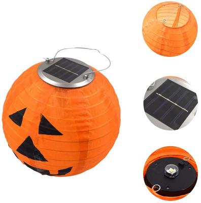 China Europe Nicro LED Powered Orange LED Solar Garden Lamp Solar Panel Light Pumkpin LED Hanging Solar Lanterns Slik Slik Lantern for sale