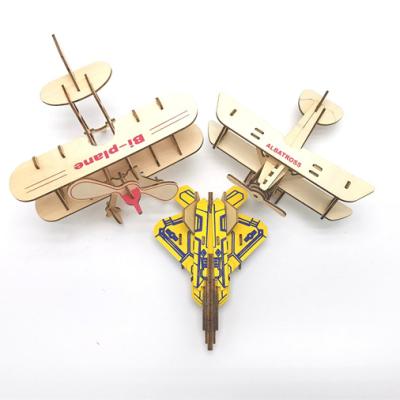 China Cartoon Toy Factory Sale Custom Wooden Airplane Toy 3d Rocking Puzzle for sale
