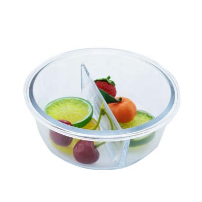 China Eco-Friendly Round Glass Prep Bento Lunch Box Food Freshness Preservation Silicone Food Packaging Meal Container for sale