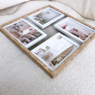 China Best Price Simple Multi MDF Cardboard Collage Picture Postcard Picture Frame Decorative Photo Wall for sale