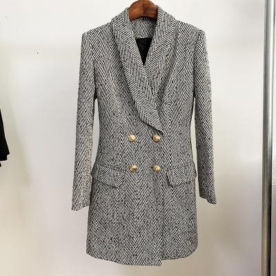 China NOVANCE OLX083 Tweed Work Office Drop Breathable Double Breasted Jackets for Office Lady Winter Women's Women's Long Coats Suit for sale