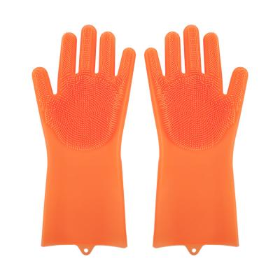 China Dish Washing Multifunctional GOURMAID Silicone Kitchen Gloves Scrub Glove Household Gloves for sale