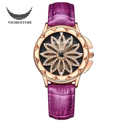 China ViuiDueTure Chronograph Wrist Watch Japan Movement Quartz Charm Watches For Your Love With Flower for sale