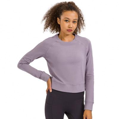 China QUICK DRY Custom Logo Women Relaxed Cropped Gym Running Tank Tops Workout Hoodies Crop Tops for sale