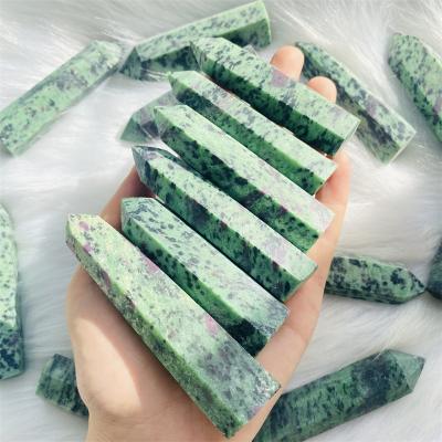China China Wholesale Polished Point Crystal Ruby Zoisite Crystal Stone Tower for Decoration for sale