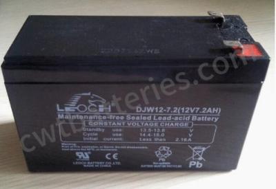 China SLA LEOCH DJW12-7.2 12V 7.2AH UPS Batteries Deep Cycle Sealed for sale