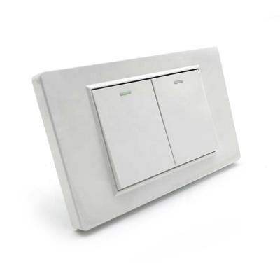China Cheapest price C3 series 2gang 1way electrical wall switch in US standadrd PC plastic material white color for sale