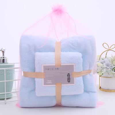 China 2021 Wholesale Soft Microfiber Baby Towel Set Hotel Microfiber Towel Fleece Bath Towel Coral Sets for sale