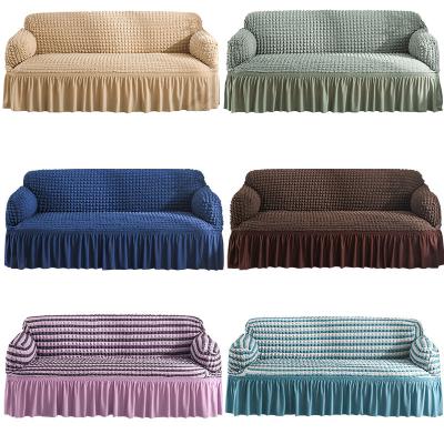 China 2021 Wholesale Therapy Cotton Seersucker Sofa Cover Couch Cover Skirt Lace Sofa Cover for sale