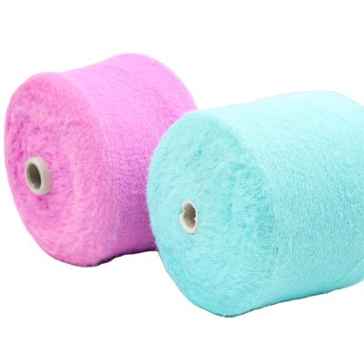 China Color Dyeing Guaranteed 2cm 100% nylon mink feather yarns types of fancy yarns for knit sweater Dyed Mink like Fur Yarn Customizable Hank for sale