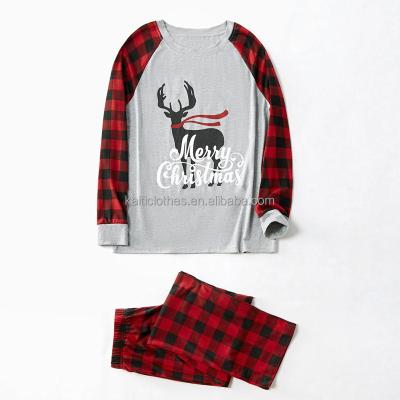 China Autumn And Winter Christmas Breathable Hot Selling Hat Printed Family Pajamas Parent-child Set for sale