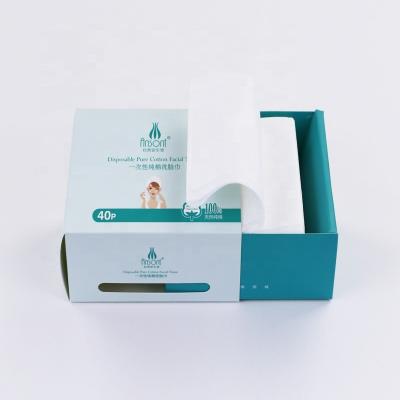 China Wholesale 40Pcs Disposable Dry And Wet Towel Makeup Remover Double Use Cotton Facial Tissues for sale