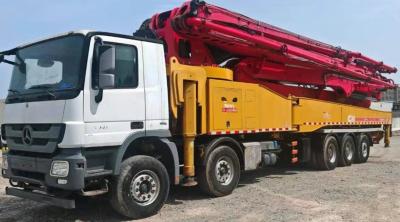 China Fabrieksprijs 2017 jaar 5 as 62 M Sany Brand gebruikte betonpomp truck met Mercedes Benz Te koop