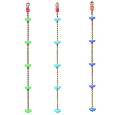 China 120 KG Mixed Color Kids Plastic Knots Disc PE Climbing Rope With Platforms Swing Set for sale