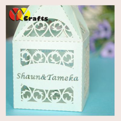 China Laser Cut Party Wedding Gift Boxes , wedding favors box with free name logo customized for sale