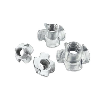China Heavy Industry Carbon Steel Galvanized Four Claw Nut Wood Inlaid Nut Furniture Nut for sale