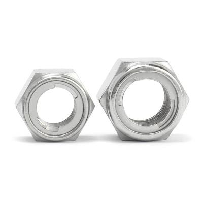 China Heavy Industry 304 Stainless Steel Metal Lock Nut Metal Nut Hex Self Locking Lock Nut for sale