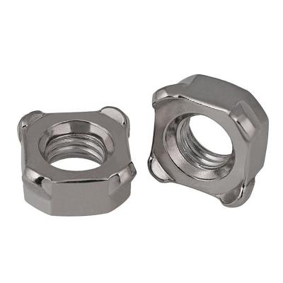 China Heavy industry stainless steel square nut din982 four corner spot welding welding nut for sale