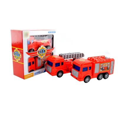 China Electric Plastic Toy Fire FightingTruck Electric Rescue Vehicle Toy With 3D Lights Music for sale