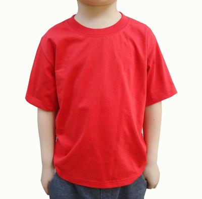 China Crew Neck QUICK DRY Pure White Kids Cotton Short Sleeves for sale