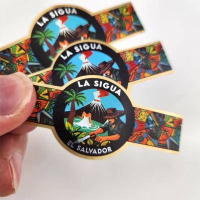 China Logotipo personalizado cigarrillo adhesivo pegatina impermeable embalaje papel estampado cigarrillo banda etiqueta impresa en venta