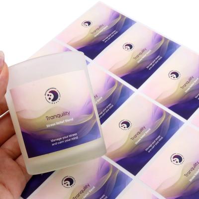 China Waterproof Eco-friendly Paper Vinyl Adhesive Metal Stickers , Perfume/Cosmetics Candle Packaging Labels for sale